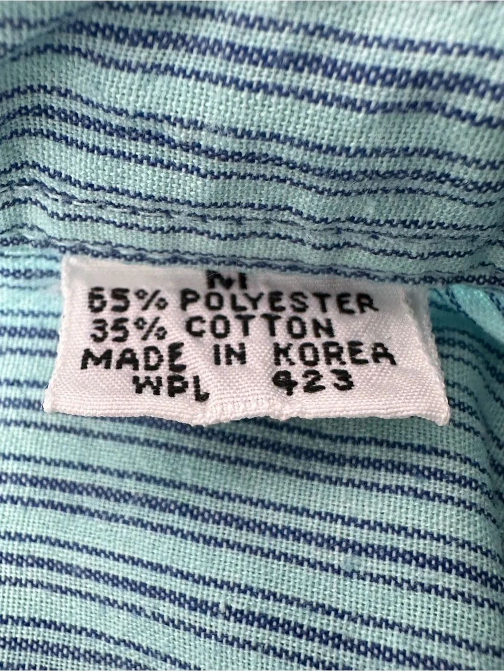 Vintage Levi's Silver Label Men's M Button Up Turquoise/Blue Striped Shirt A6